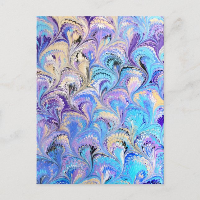 Peacock Marble Postcard Postkarte (Vorderseite)
