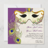 Peacock Masquerade Maskenball - Einladung zur Hoch