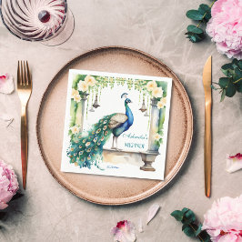 Peacock Mehndi jasmine indische Hochzeitsgeschirr Serviette