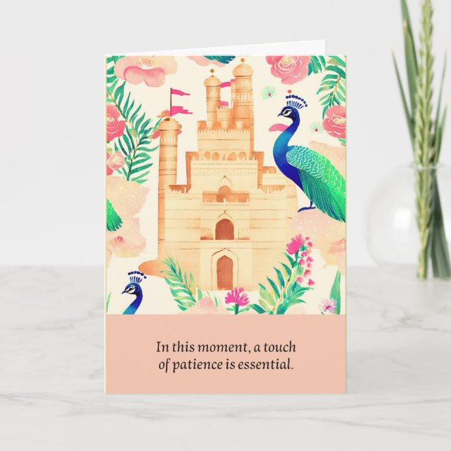 peacock message happy birthday karte (Vorderseite)