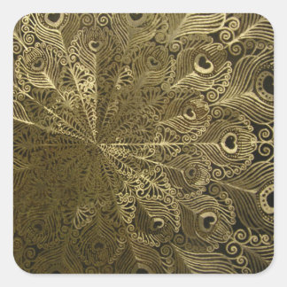 Peacock-Metallablage Quadratischer Aufkleber