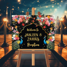 Peacock Moody Floral Indian Welcome Empfang