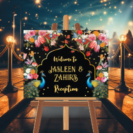 Peacock Moody Floral Indian Welcome Empfang Poster