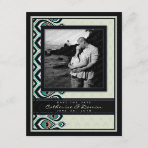 Peacock Nouveau Save the Date (schwarz)
