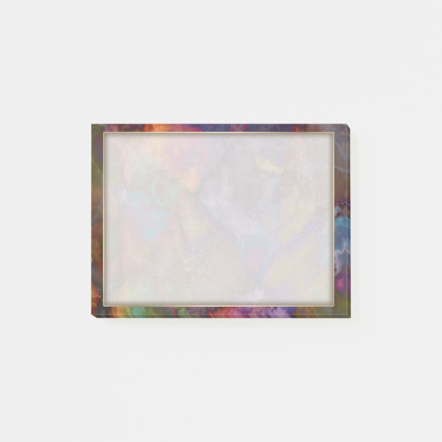 Peacock Ore Chalcopyrite Farbiges Marmormuster Post-it Klebezettel (Vorderseite)