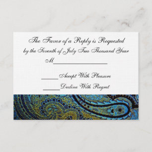 Peacock Paisley Indian Wedding Invitation UAWG RSVP Karte