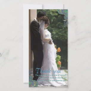Peacock Paisley Wedding Vielen Dank für Ihre Fotok Dankeskarte
