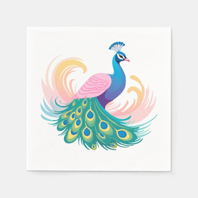 Peacock Paper Napkins Serviette (Vorderseite)