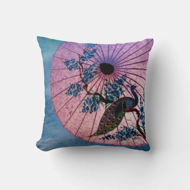 Peacock Parasol Pillow Kissen (Vorderseite)