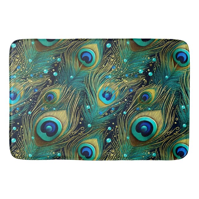 Peacock Passion Throw Kissen Badematte (Vorderseite)