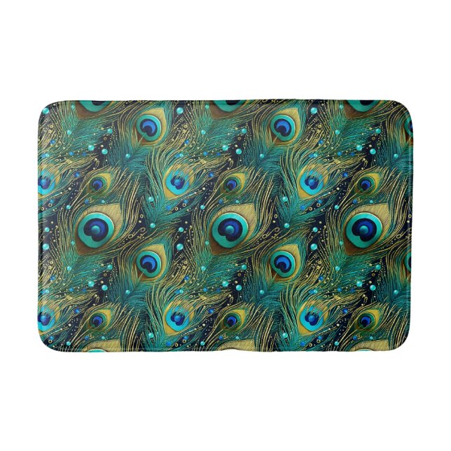 Peacock Passion Throw Kissen Badematte (Vorderseite)