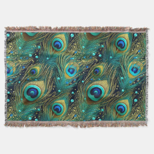 Peacock Passion Throw Kissen Decke