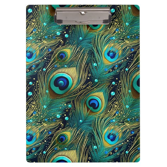 Peacock Passion Throw Kissen Klemmbrett (Vorderseite)