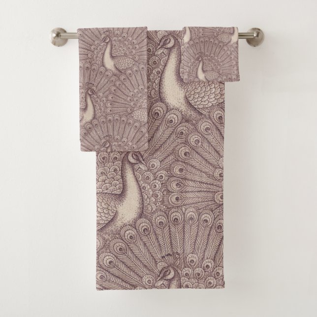peacock pattern badhandtuch set (Insitu)