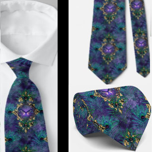 Peacock Peacock Butterflies Neck Tie Necktie Krawatte