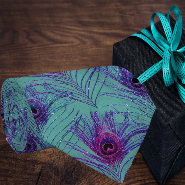 Peacock Peacock Feathers Blue Neck Tie Necktie Krawatte (Von Creator hochgeladen)