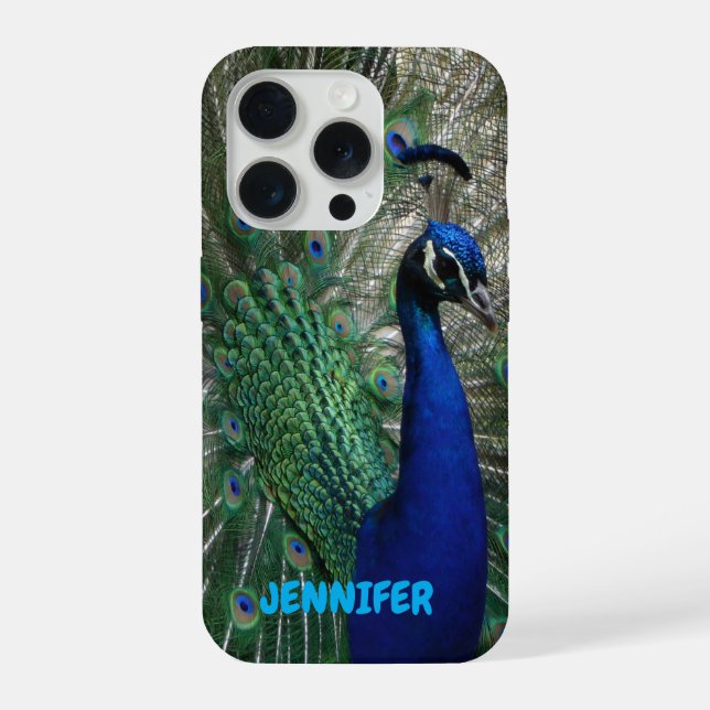 Peacock Personalized iPhone Cell Phone Cover Hülle (Rückseite)