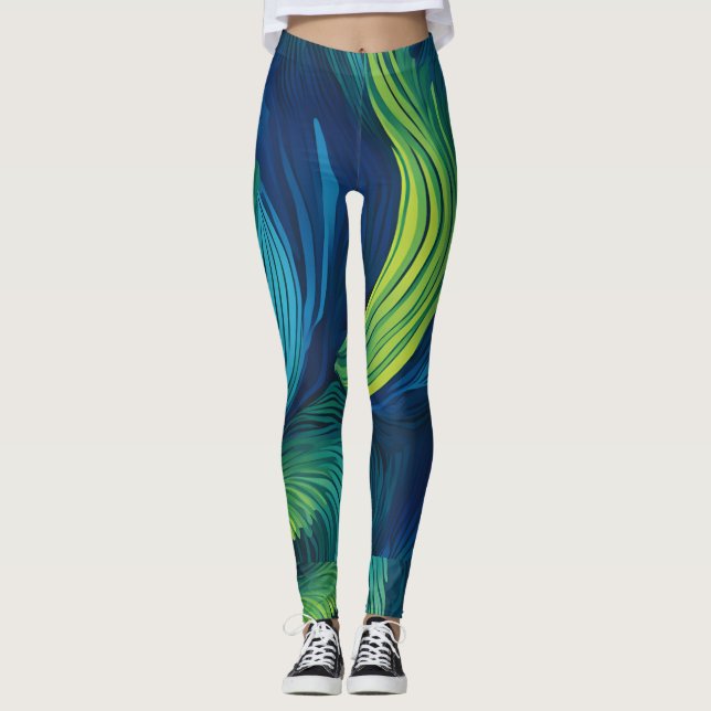 Peacock Petals Leggings (Vorderseite)