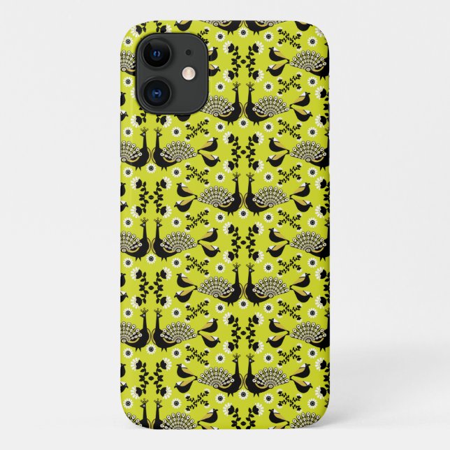 Peacock Pfau Bird Folk Case-Mate iPhone Hülle (Rückseite)