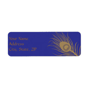 Peacock Plume in Gold und Navy Blue