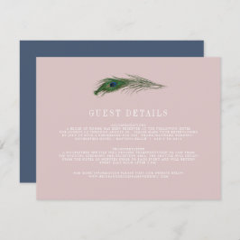 Peacock Poise | Hochzeitsgast Peach Enclosure Card Begleitkarte