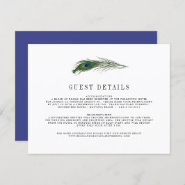 Peacock Poise | Wedding Guest Info Enclosure Card Begleitkarte