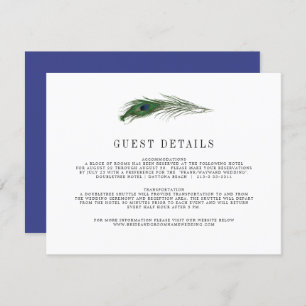 Peacock Poise   Wedding Guest Info Enclosure Card Begleitkarte