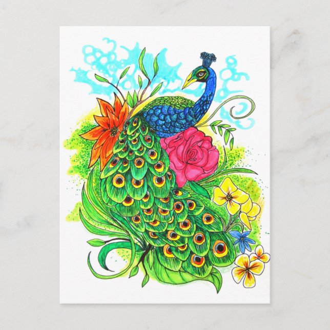 Peacock Postkarte (Vorderseite)