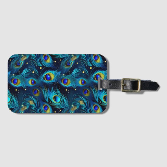 Peacock Pride Gepäckanhänger (Vorderseite (Horizontal))