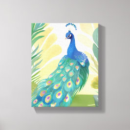 Peacock Princess | Aquarelltiere Leinwanddruck