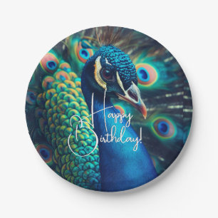 Peacock Profile Happy Birthday Pappteller