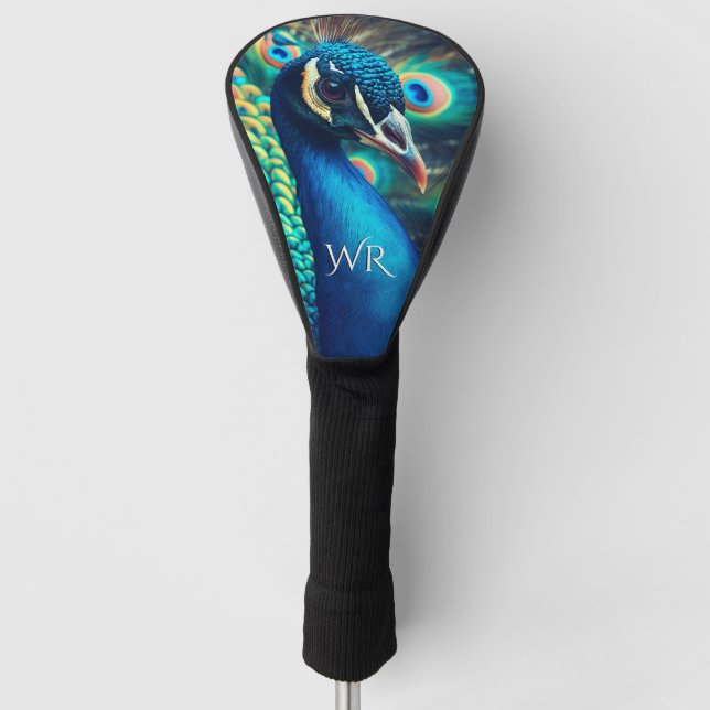 Peacock Profile Persönliche Initialen Golf Headcover (Vorderseite)