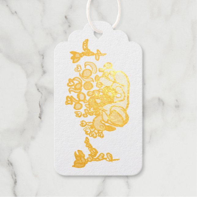 Peacock purple roses  geschenkanhänger (Vorderseite)