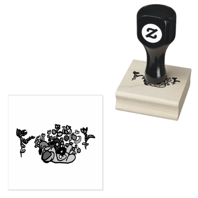 Peacock purple roses  gummistempel (Stempel)