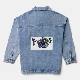 Peacock purple roses jeansjacke