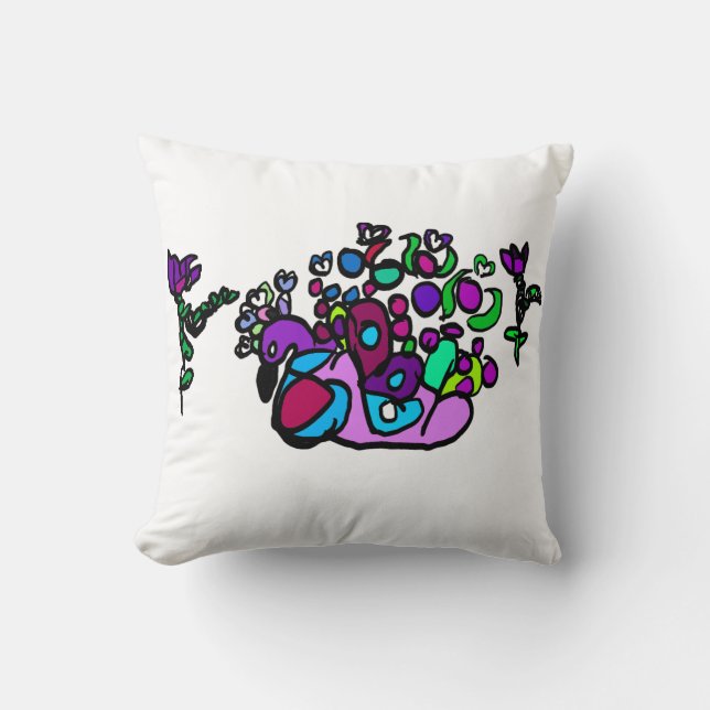 Peacock purple roses  kissen (Vorderseite)