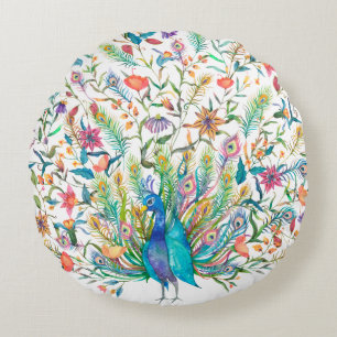 Peacock Round-Throw-Kissen Rundes Kissen
