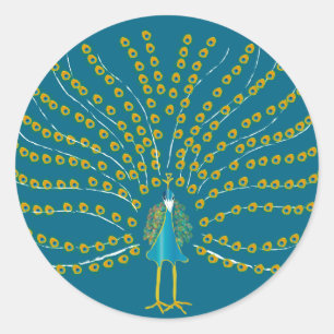 Peacock Runder Aufkleber