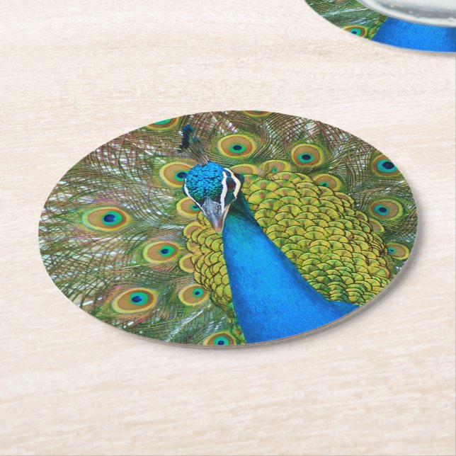 Peacock S9K.jpg Runder Pappuntersetzer (Angewinkelt)
