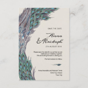 PEACOCK SAVE THE DATE KARTE