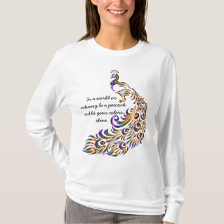 Peacock schöne, lang geräucherte Hemden für Frauen T-Shirt