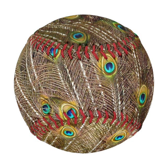 Peacock Schwanz Feathers Baseball (Rückseite)