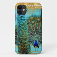 Peacock Schwanz Feathers Gold Glitzer Barock Jewel