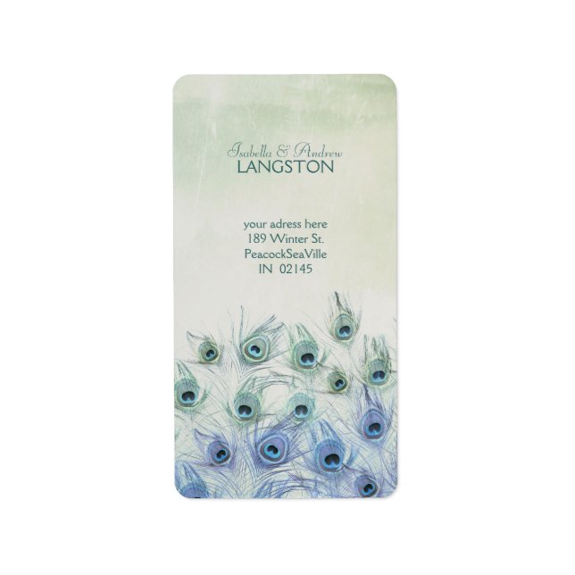 Peacock Sea Fantasy Address Label Adressaufkleber (Vorne)