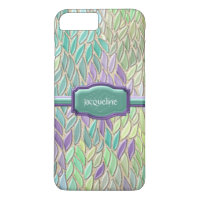 Peacock Sea Glass Mosaic Feather Impressionist