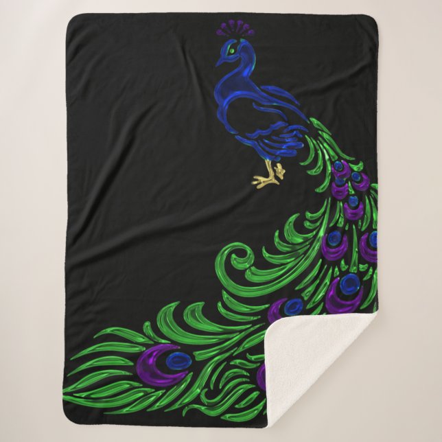 Peacock Sherpa Blanket Sherpadecke (Vorderseite)