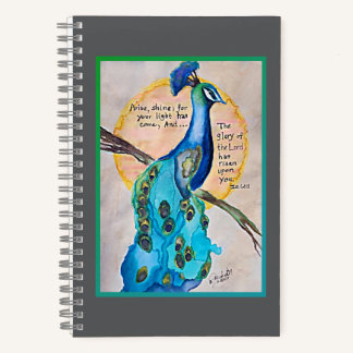 Peacock Shine IS60:1 border g-t Spiral Notebook Notizbuch