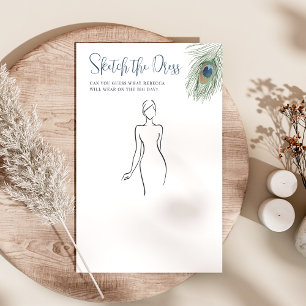 Peacock Sketch the Dress Brautparty Game