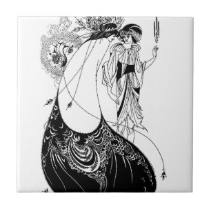 Peacock Skirt Beardsley Art Nouveau Fliese