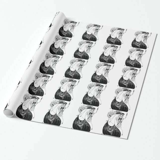 Peacock Skirt Beardsley Art Nouveau Geschenkpapier (Ungerollt)